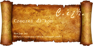 Czeczei Ákos névjegykártya