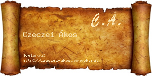 Czeczei Ákos névjegykártya